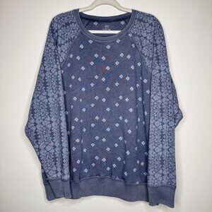 Aerie Blue navy Patterned floral Sweatshirt